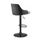 Armen Living Asher Adjustable Gray Faux Leather and Black Finish Bar Stool LCARBABLBLGR - alternate 5